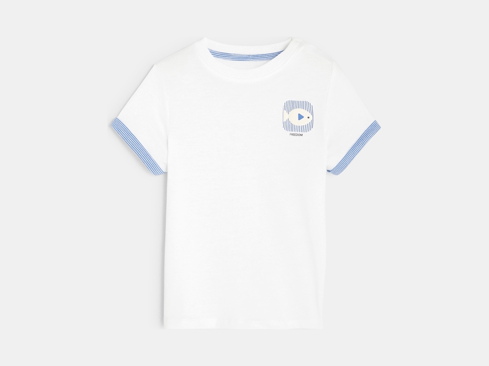 T-shirt à motif blanc bébé garçon 1