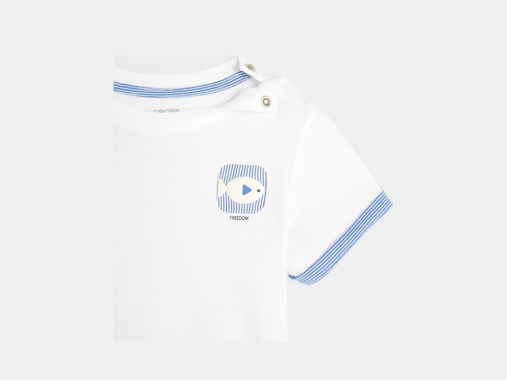 Camiseta con dibujo blanca bebé niño 2