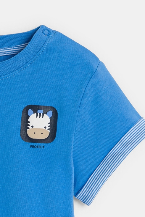 Blaues T-Shirt mit Druck Kleinkind Junge
