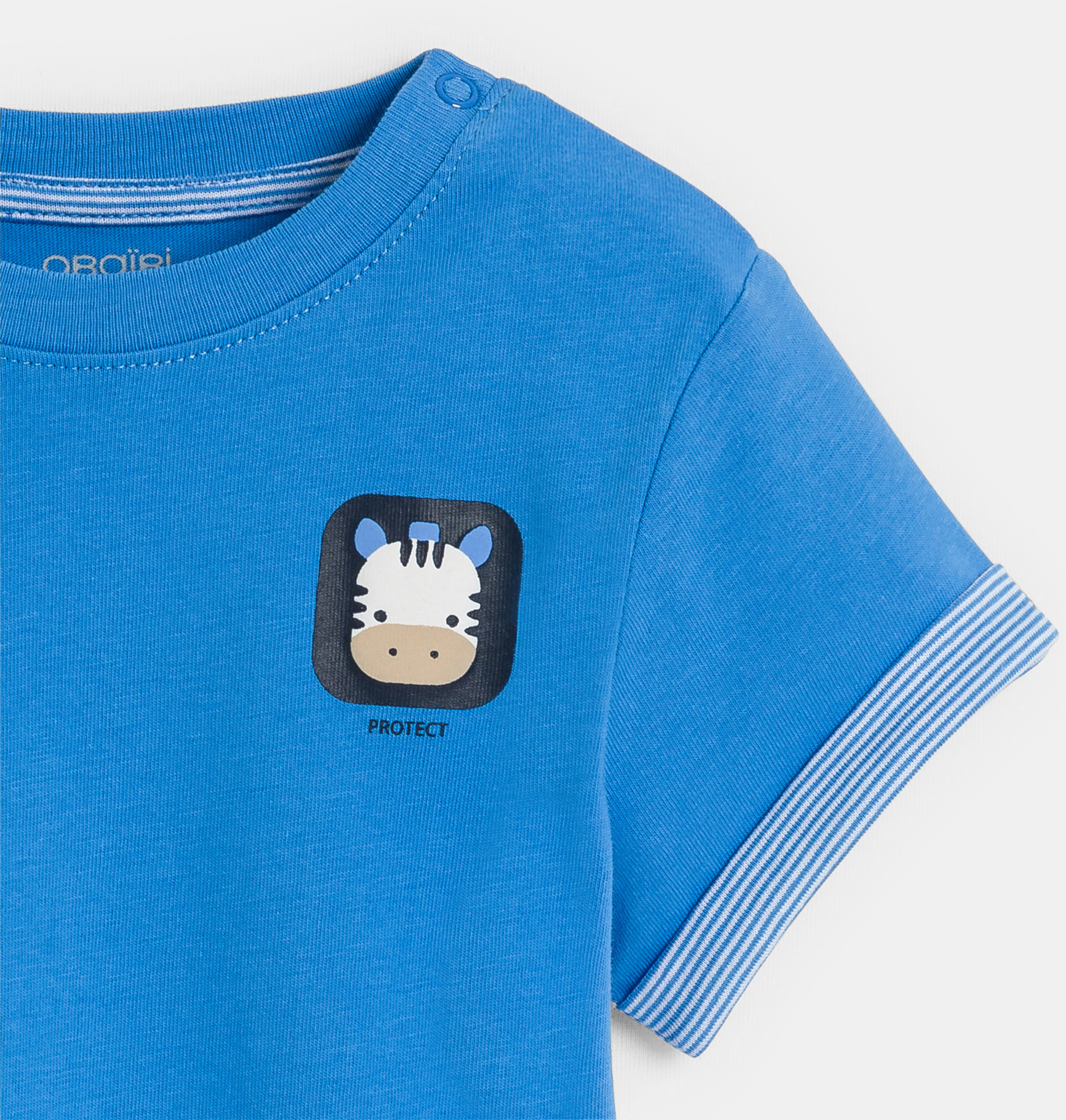 Blaues T-Shirt mit Druck Kleinkind Junge 2