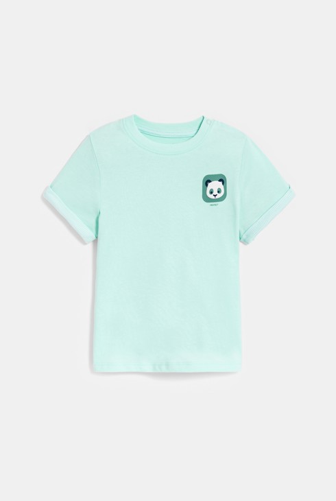 Blau-grünes Baby-T-Shirt mit Druck für Jungen 2