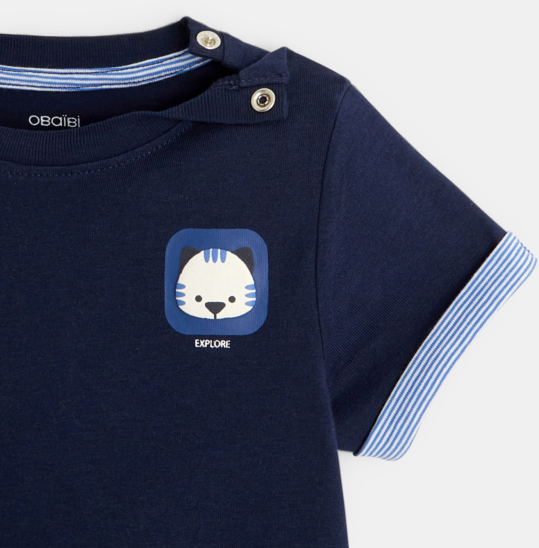 T-shirt à motif bleu bébé garçon