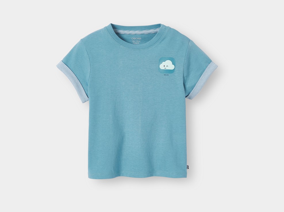 Maglietta blu con motivo a nuvole per bambino 1