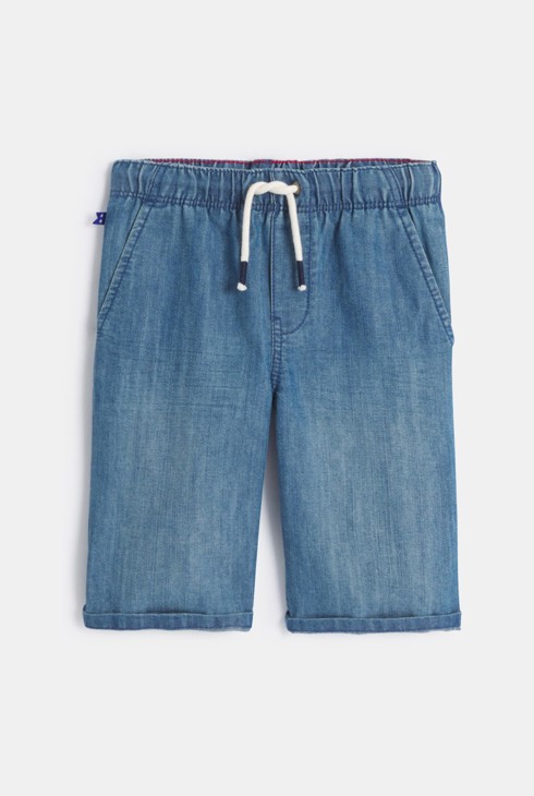 Bermuda slim en jean bleu garçon 2
