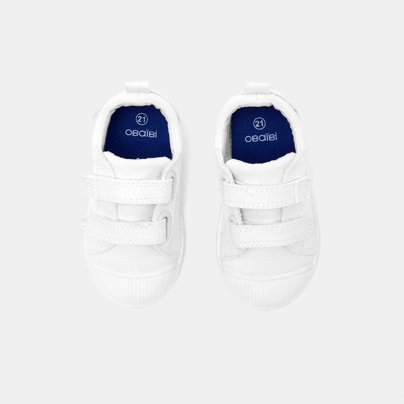 white velcro tennis shoes