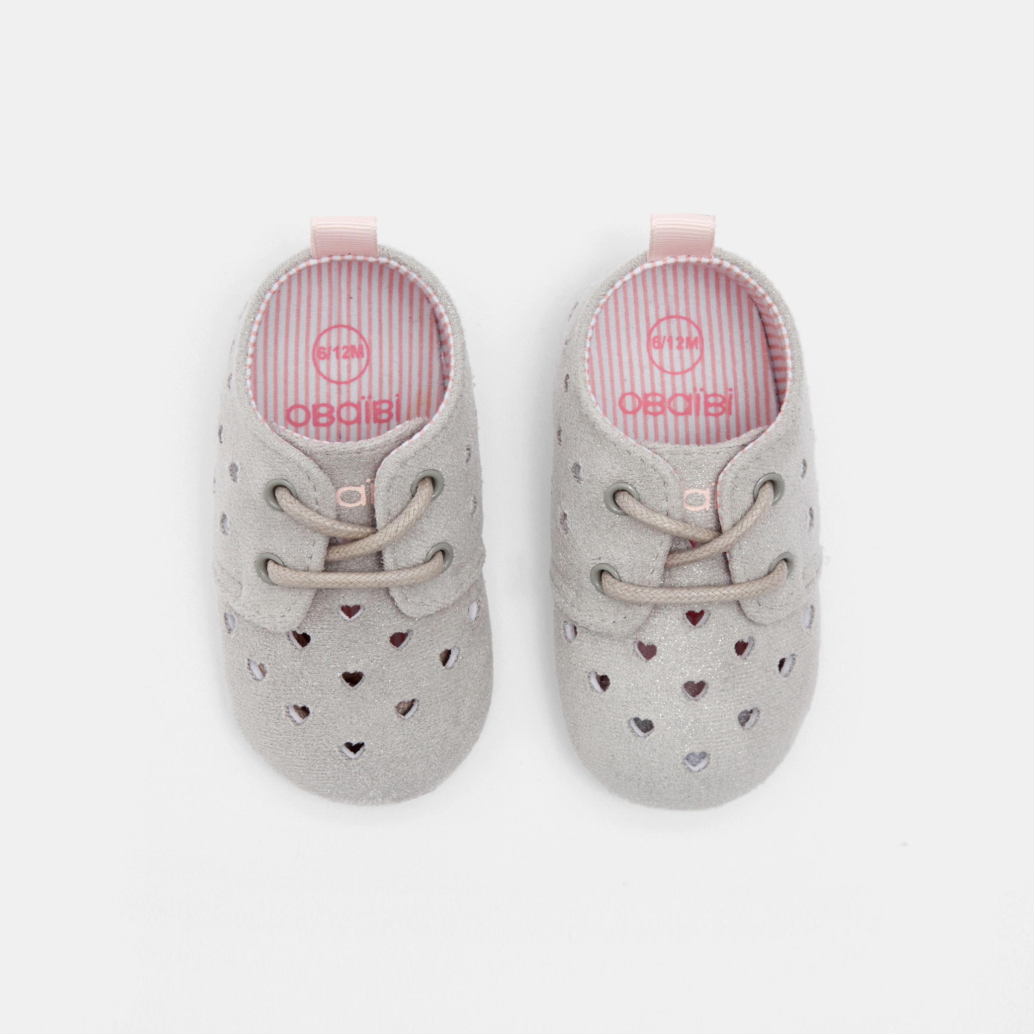 Sparkly derby shoes for babies Gray or Black newborn Okaïdi & Obaïbi