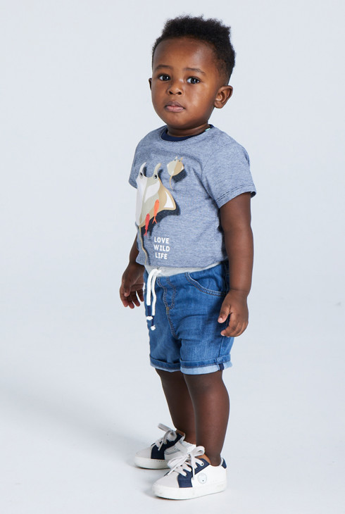 Short en jean bleu bébé garçon 1