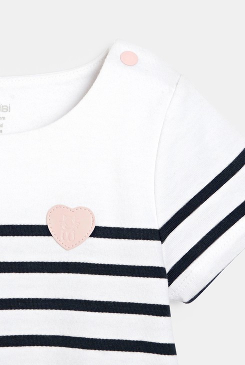 Gestreiftes Matrosen-T-Shirt Blau Baby Mädchen 2