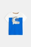 T-shirt bicolore à motif bleu bébé garçon 1