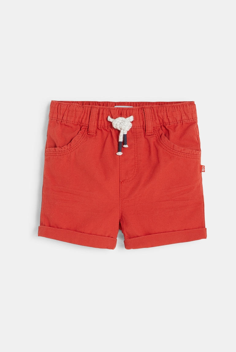 Short toile uni orange bébé garçon 1