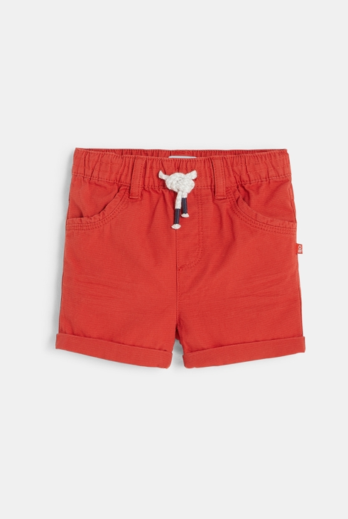 Einfarbige Leinen-Shorts Orange Baby Jungen 1