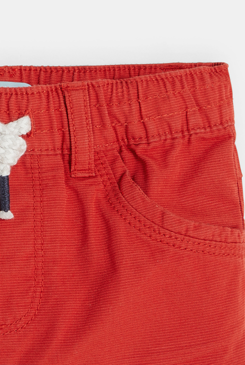 Einfarbige Leinen-Shorts Orange Baby Jungen 2