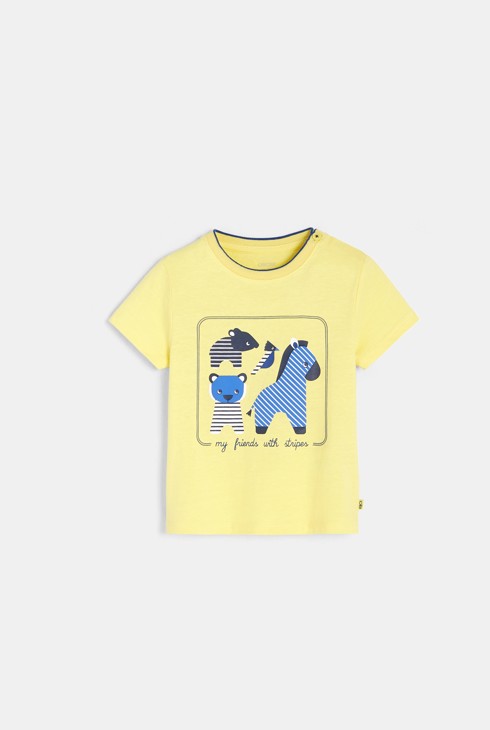 Majica z živalskim motivom  rumena dojenček deček 1