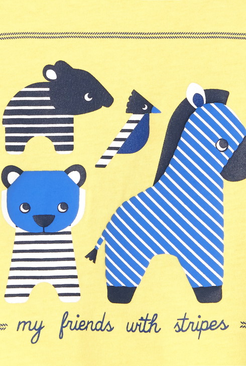 Majica z živalskim motivom  rumena dojenček deček 2