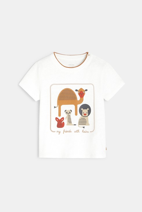 Majica z živalskim motivom  oranžna dojenček deček 1