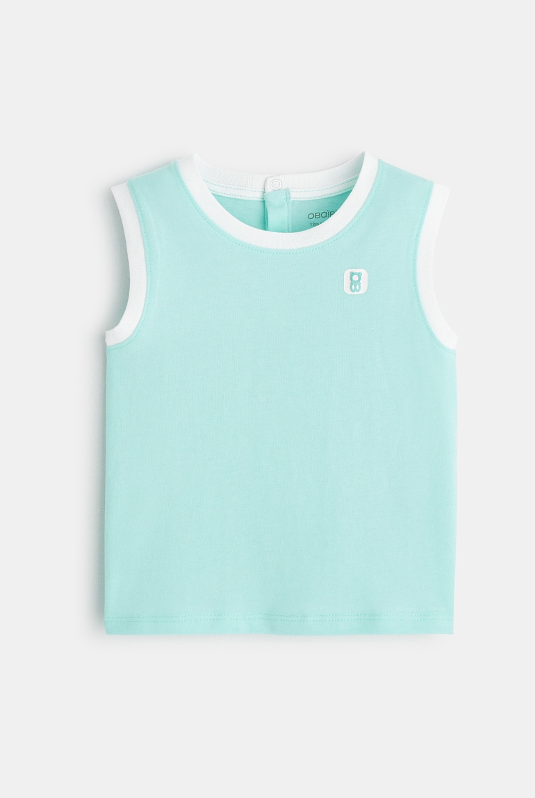 Débardeur en coton bleu bébé garçon 1