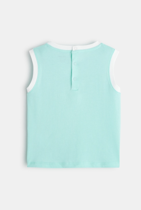 Débardeur en coton bleu bébé garçon 2