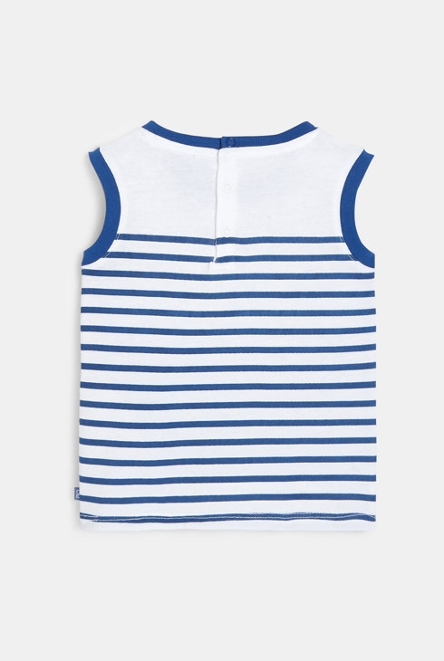 Débardeur jersey rayé bleu bébé garçon 2