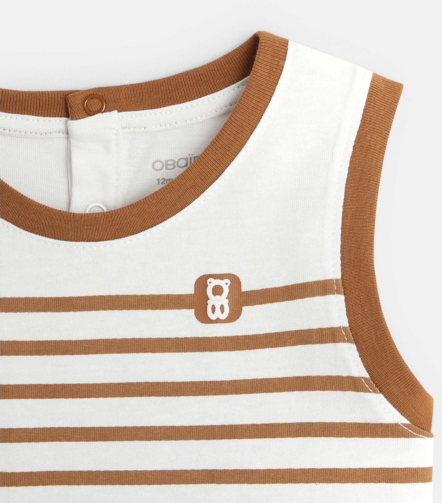 Majica iz črtastega jerseyja rjava dojenček deček 2