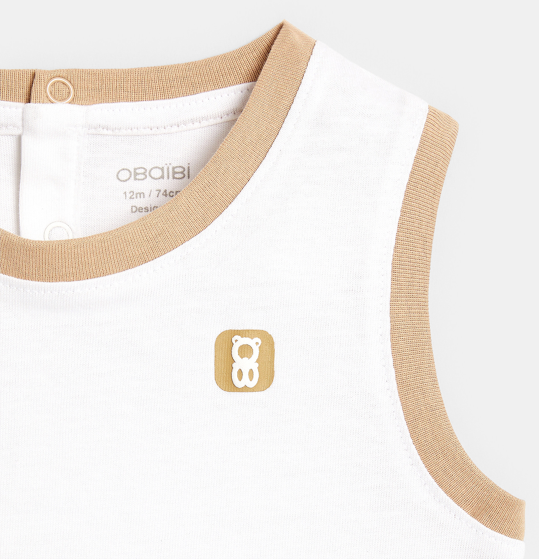 Débardeur coton flammé blanc bébé garçon 2