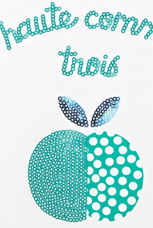 T-shirt à motif sequins vert bébé fille 2