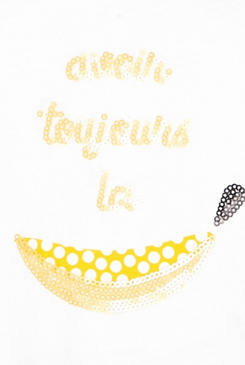 T-shirt à motif sequins jaune bébé fille 2
