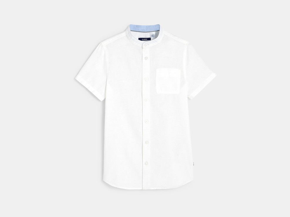 Camisita con cuello mao blanco niño 1
