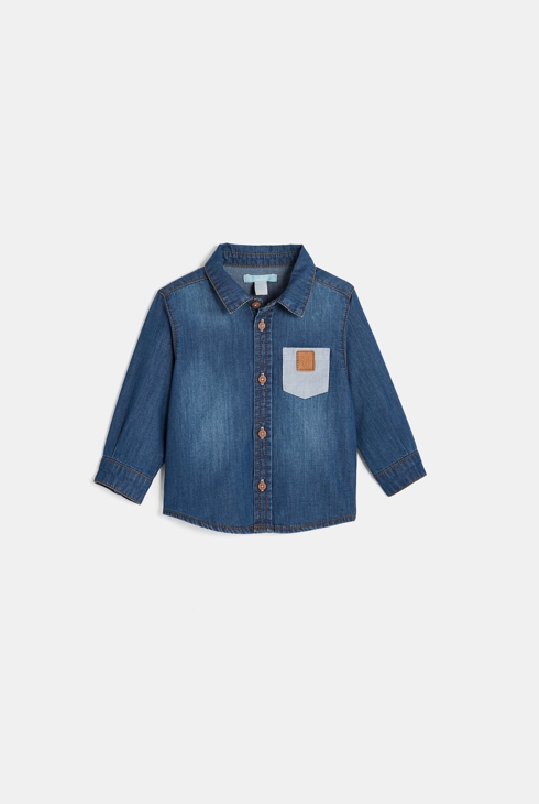 Chemise en jean bleue bébé garçon