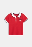 Polo de piqué con dibujo en la espalda rojo bebé niño 1