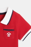 Polo de piqué con dibujo en la espalda rojo bebé niño 2