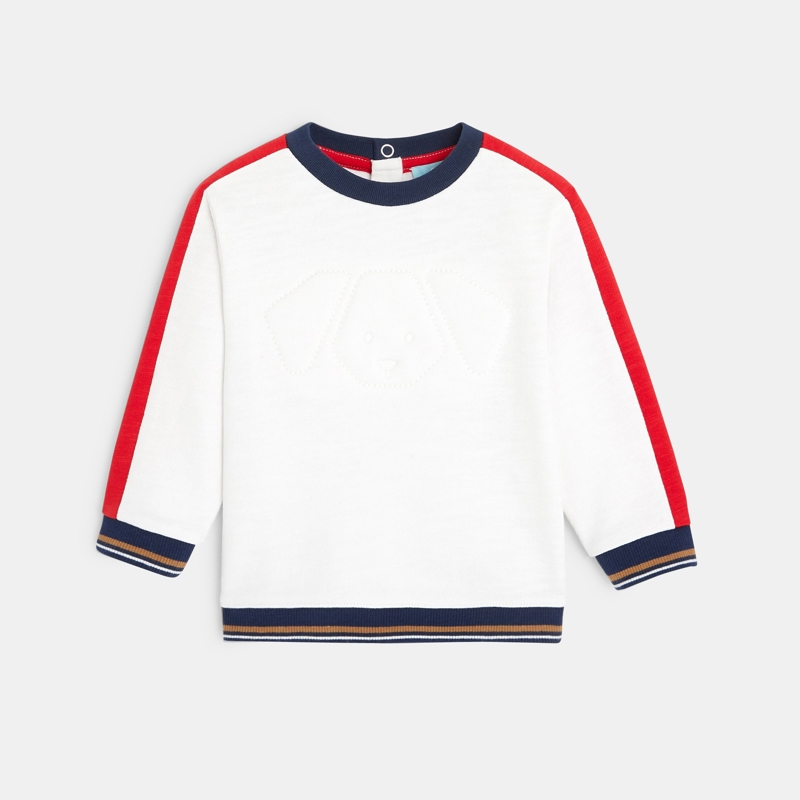 Felpa con strisce colorate Bianco bimbo Okaïdi \u0026 Obaïbi