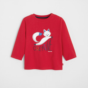 Camiseta de color con dibujo de animal roja bebé niño 1