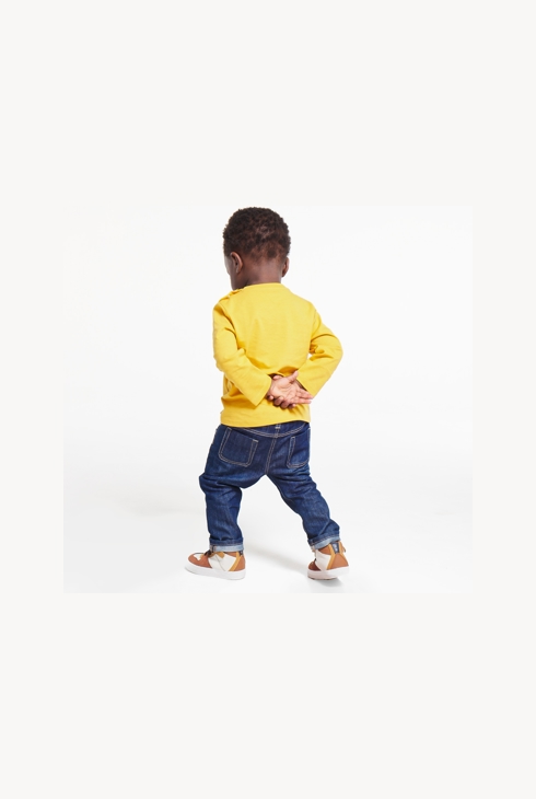Jean à taille élastiquée bleu bébé garçon 1