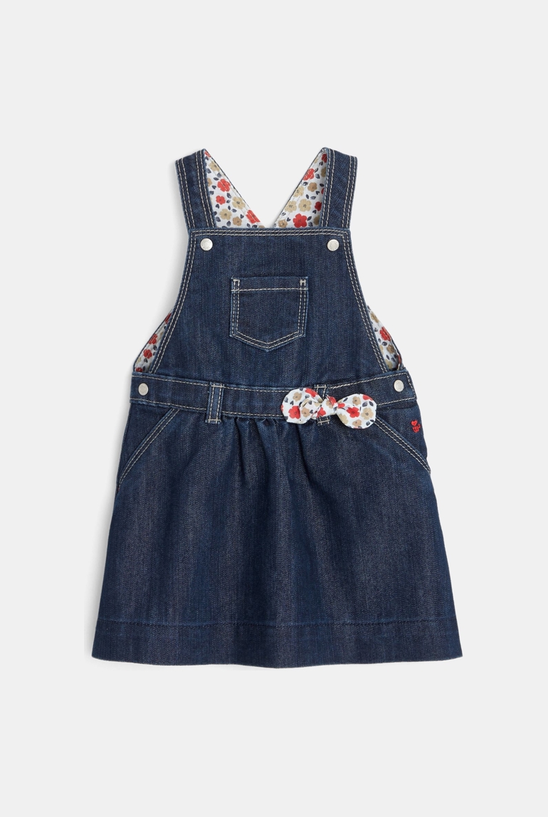 Vestido tipo peto vaquero azul bebé niña 1
