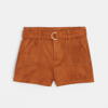 Short ceinturé marron fille