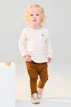 T-shirt marinière rayé coton bio rose bébé fille 4