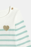 T-shirt marinière rayé vert bébé fille 2