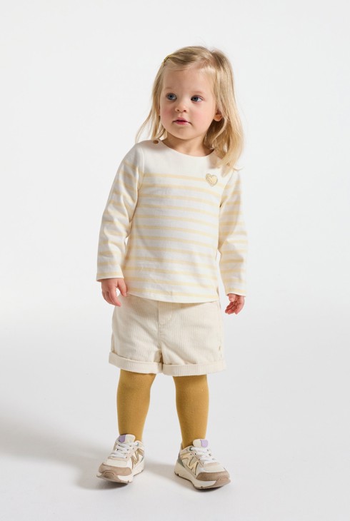 Matrosen-T-Shirt gestreift gelb Kleinkind Mädchen 1