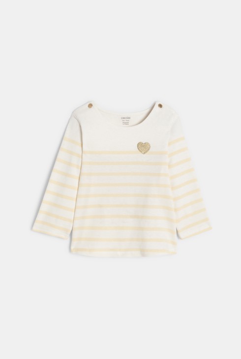 Matrosen-T-Shirt gestreift gelb Kleinkind Mädchen 2