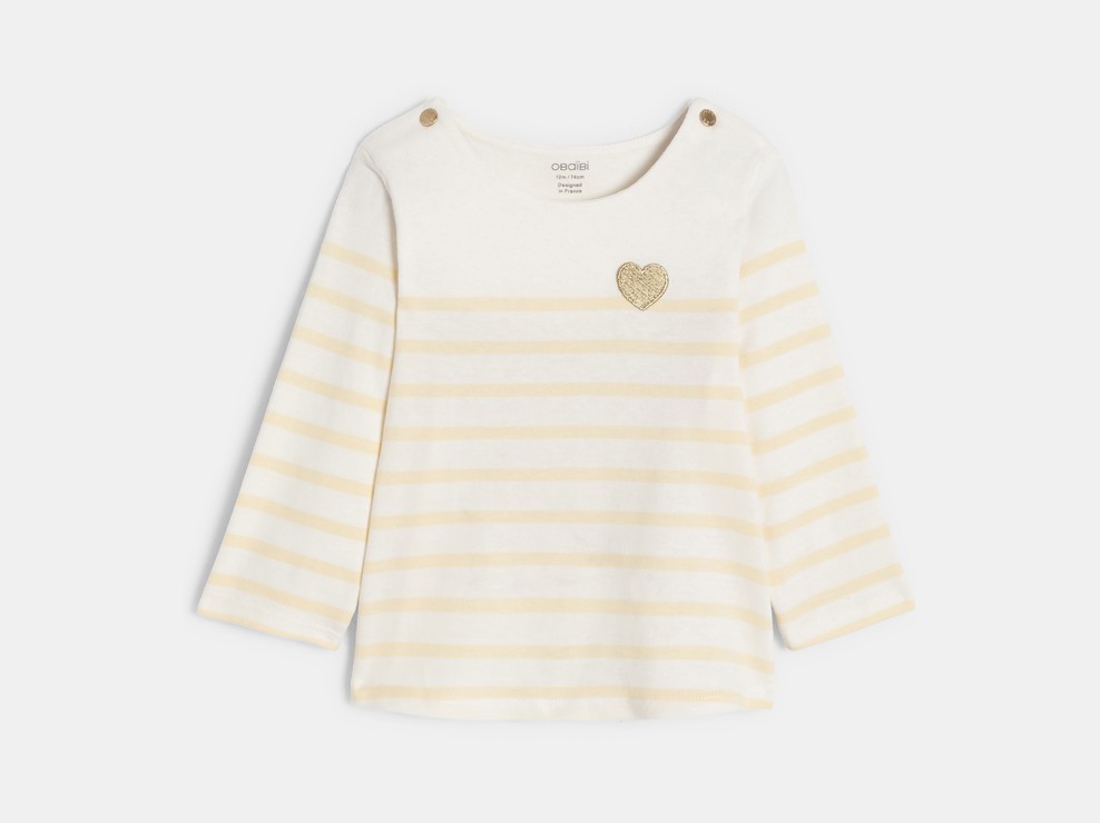 Matrosen-T-Shirt gestreift gelb Kleinkind Mädchen 2