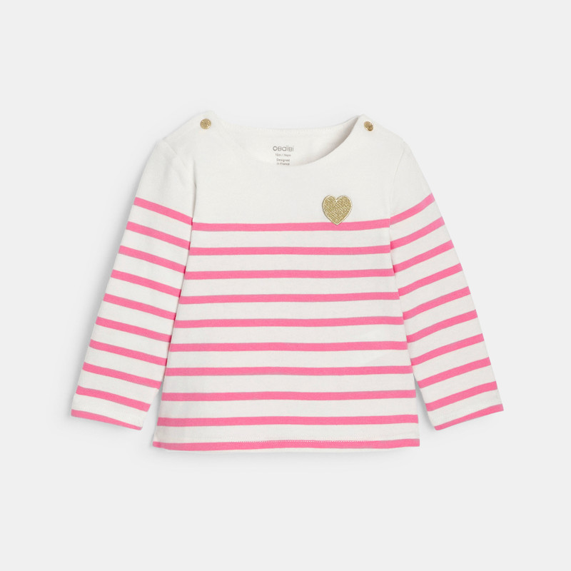 Gestreiftes Mädchen-Matrosenshirt in Rosa für Kleinkinder