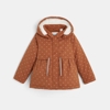 Image sur Manteau déperlant imprimé pois à capuche fourrée