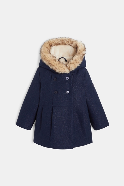 Podložen plašč z bleščicami modra dojenček deklica 1