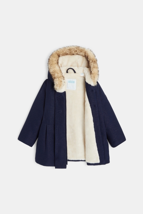 Podložen plašč z bleščicami modra dojenček deklica 2