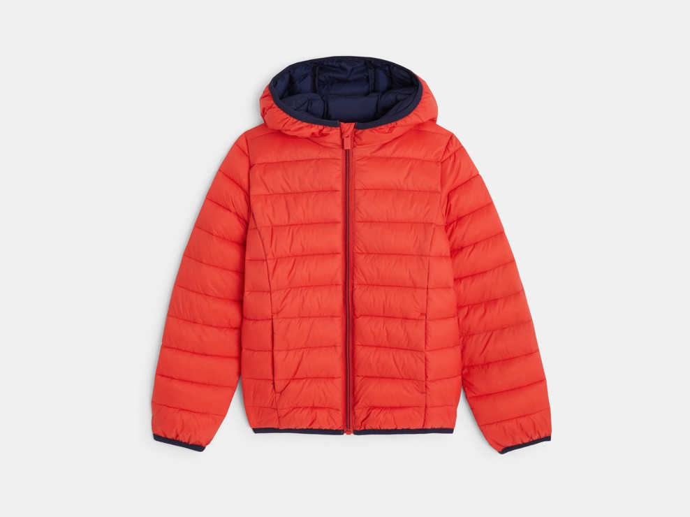 Warme en lichte donsjas rood jongen 1