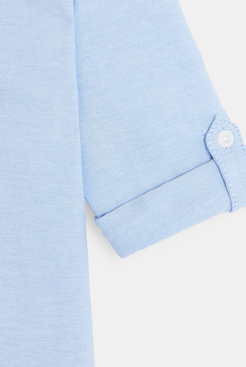 Chemise Oxford à col américain turquoise garçon 2