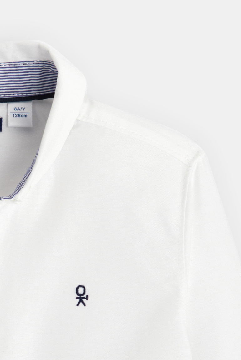 ポジャギ　103×67 オフホワイト　No.162 Oxford shirt with an American collar Okaïdi & Obaïbi