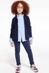 Chemise Oxford à col américain turquoise garçon 1