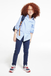 Chemise Oxford à col américain turquoise garçon 5