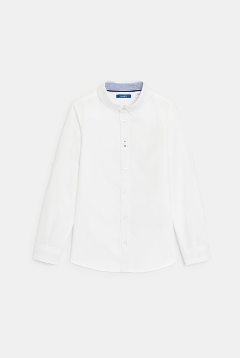Chemise Oxford à col américain blanche garçon